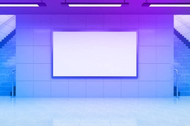 Metreo tren istasyonunda poster ve reklam panosu metro tabelaları modeli 