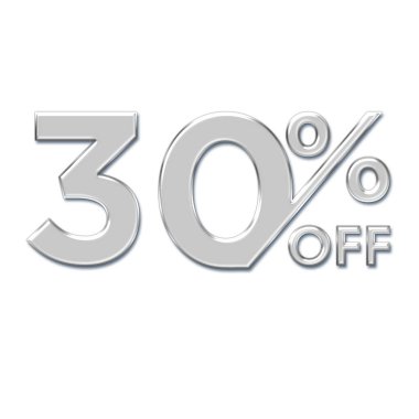 Cam Biçimli% 30 İndirim Teklif Etiketi