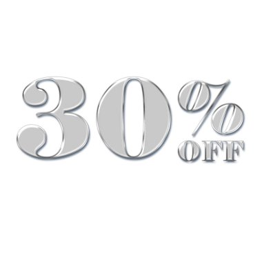 Cam Biçimli% 30 İndirim Teklif Etiketi