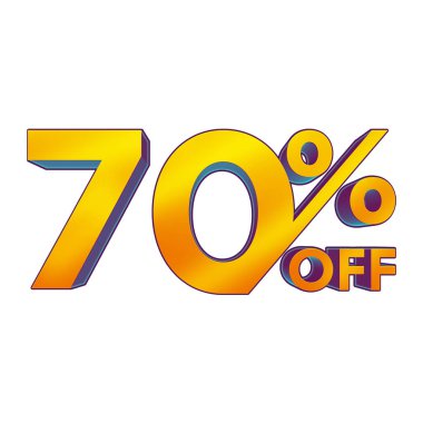 % 70 İndirim Teklif Etiketi 3B Biçim Tasarımı