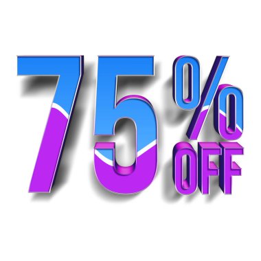% 75 İndirimli Teklif Etiketi Mavi Mor Tasarım