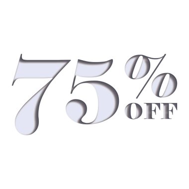 Oymalı Biçim Tasarımlı% 75 İndirimli Teklif Etiketi