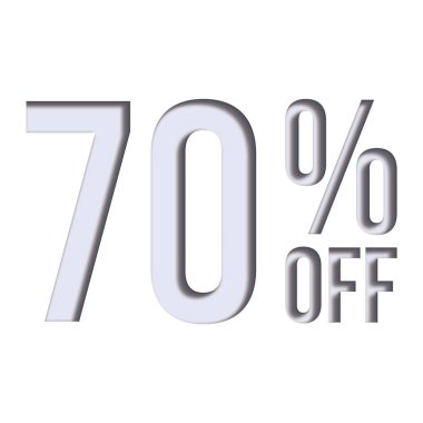 Oymalı Biçim Tasarımı ile% 70 İndirimli Teklif Etiketi