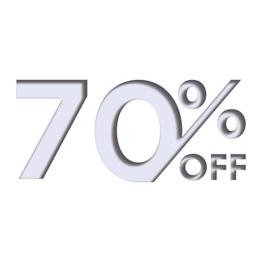 Oymalı Biçim Tasarımı ile% 70 İndirimli Teklif Etiketi