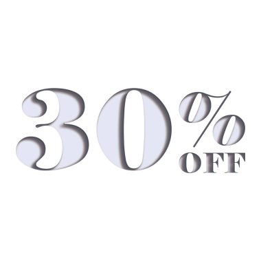 Oymalı Biçim Tasarımı ile% 30 İndirimli Teklif Etiketi