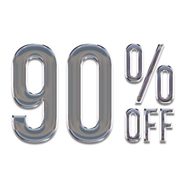 Krom Biçimli% 90 İndirimli Teklif Etiketi
