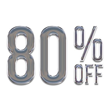 % 80 İndirim Teklif Etiketi Krom Biçim Tasarımı