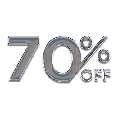 % 70 İndirim Teklif Etiketi Krom Biçim Tasarımı