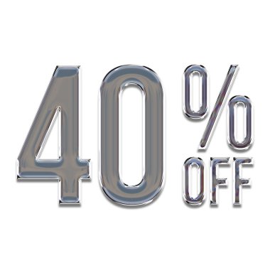 % 40 İndirim Teklif Etiketi Krom Biçim Tasarımı