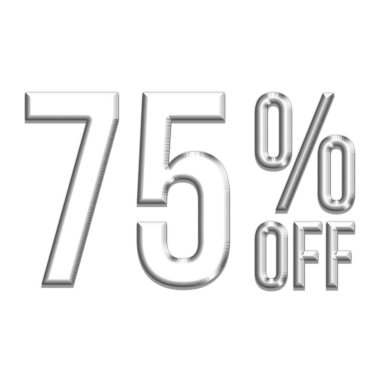 Gümüş Biçim Tasarımlı% 75 İndirim Teklif Etiketi