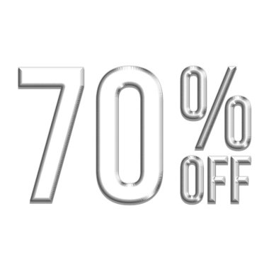 Gümüş Biçim Tasarımlı% 70 İndirim Teklif Etiketi