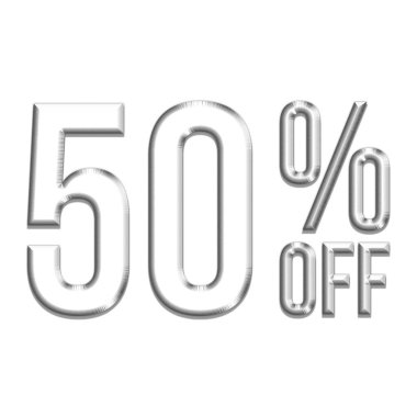 Gümüş Tasarımlı% 50 İndirim Teklif Etiketi