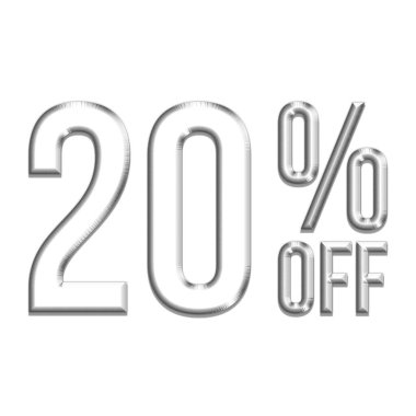 Gümüş Biçim Tasarımlı% 20 İndirim Teklif Etiketi