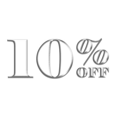 Gümüş Biçim Tasarımlı% 10 İndirim Teklif Etiketi