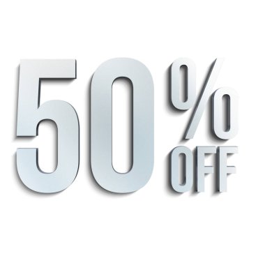 Çelik Biçimli% 50 İndirimli Teklif Etiketi