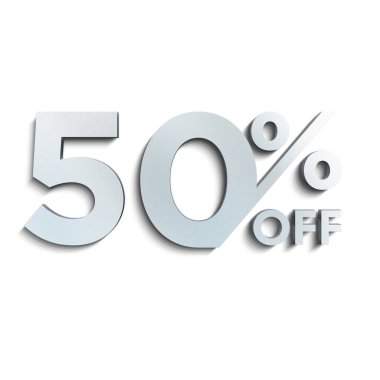 Çelik Biçimli% 50 İndirimli Teklif Etiketi