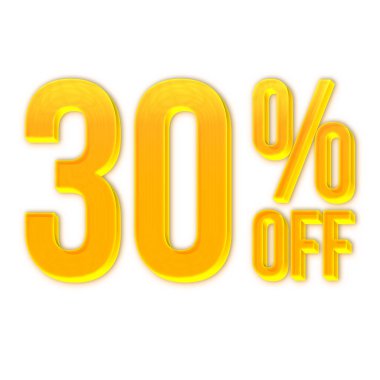 Sarı Biçim Tasarımı ile% 30 İndirim Teklif Etiketi
