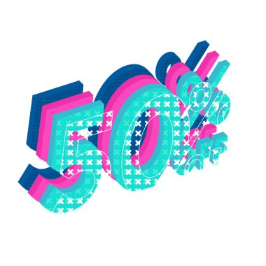 Çoklu Katman Tasarımı ile% 50 İndirimli Teklif Etiketi