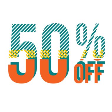 Strips Biçimli% 50 İndirimli Teklif Etiketi