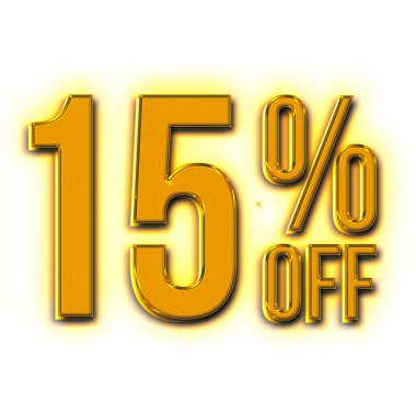 Altın Biçim Tasarımlı% 15 İndirimli Teklif Etiketi