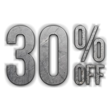 Beton Biçimli% 30 İndirimli Teklif Etiketi