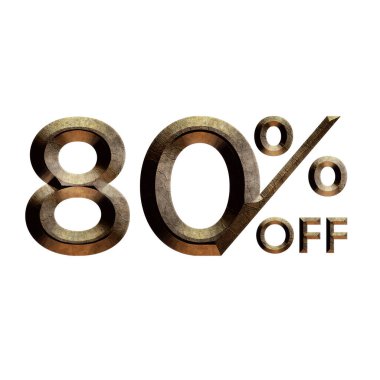 3B Biçim Tasarımı ile% 80 İndirim Teklif Etiketi