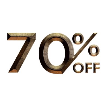 % 70 İndirim Teklif Etiketi 3B Biçim Tasarımı