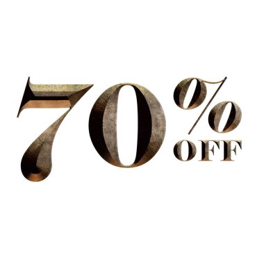 % 70 İndirim Teklif Etiketi 3B Biçim Tasarımı