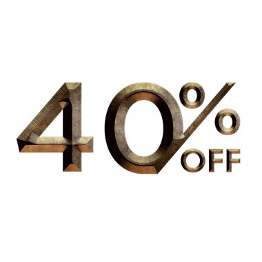 % 40 İndirimli Teklif Etiketi 3B Biçim Tasarımı