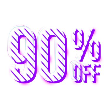 Çizgili Tasarımlı% 90 İndirim Teklif Etiketi