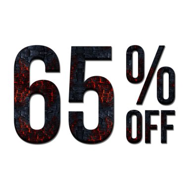 % 65 İndirim Teklif Etiketi Yanmış Ahşap Biçimli Tasarım