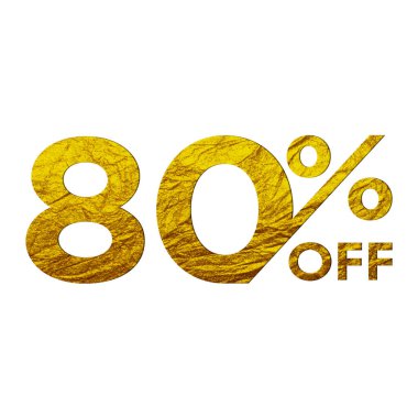 Altın Kağıt Biçimli% 80 İndirim Teklif Etiketi