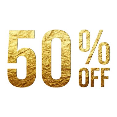 Altın Kağıt Biçimli% 50 İndirim Teklif Etiketi