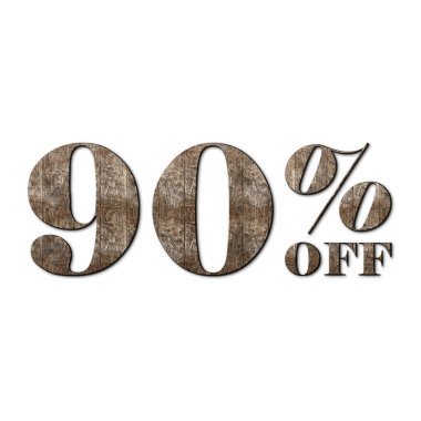 % 90 İndirim Teklif Etiketi Eski Ceviz Ağacı Biçimli Tasarım