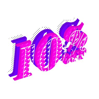 Yeni Biçim Tasarımı ile% 10 İndirim Teklif Etiketi