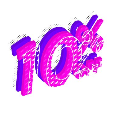 Yeni Biçim Tasarımı ile% 10 İndirim Teklif Etiketi