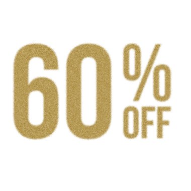 Toz Biçimli% 60 İndirimli Teklif Etiketi