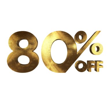 % 80 Altın Tasarımlı Teklif Etiketi