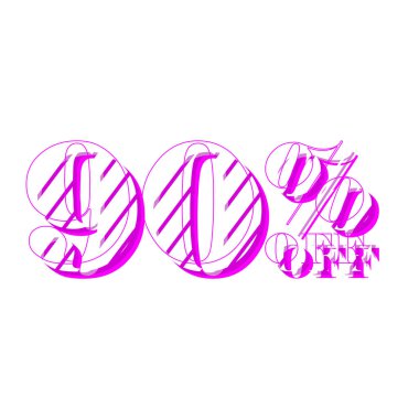 Çizgili Tasarımlı% 90 İndirim Teklif Etiketi