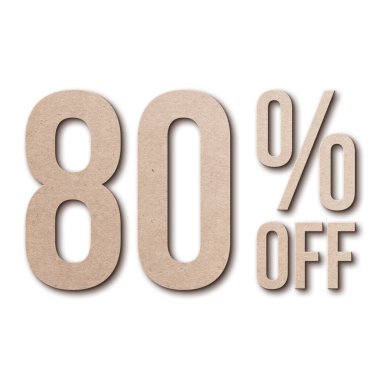 Kart Tahtası Biçimli% 80 İndirimli Teklif Etiketi