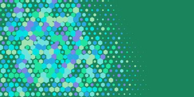 Geometrik soyut Hexagon çoklu Renk Arkaplanı, Geometrik soyut duvar kağıdı iki renkli iki ton Hexagon alt sol köşeden sağ üst köşeye çapraz olarak dağılmıştır