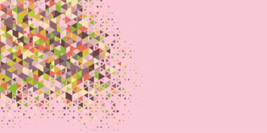 Soyut Üçgen renkli arkaplan veya çokgenler içeren duvar kağıdı üçgen şekiller ve renkler, üçgenler veya uzayın yumuşak rengini kopyalayan çukurluk geometrik şekiller