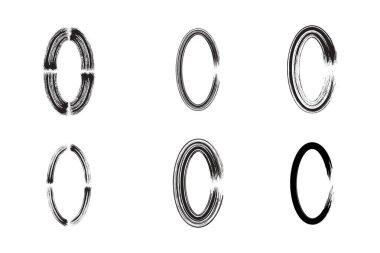 Soyut Dikey Oval Şekli grunge şekli Fırça darbesi piktogram sembolü görsel illüstrasyon