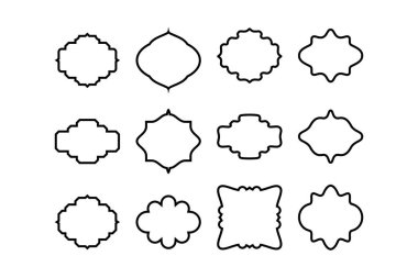 Etiket Çerçeve Şekli Çizgisi resim çizimi görsel illüstrasyonunu ayarla