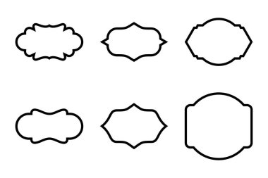 Etiket Çerçeve Şekli Çizgisi resim çizimi görsel illüstrasyonunu ayarla