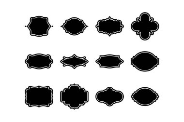 Etiket Çerçeve Şekli - Çerçeve piktogram sembolü görsel illüstrasyonla kabartma