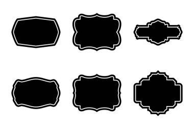 Etiket Çerçeve Şekli - Çerçeve piktogram sembolü görsel illüstrasyonla kabartma