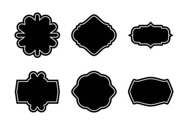 Etiket Çerçeve Şekli - Çerçeve piktogram sembolü görsel illüstrasyonla kabartma