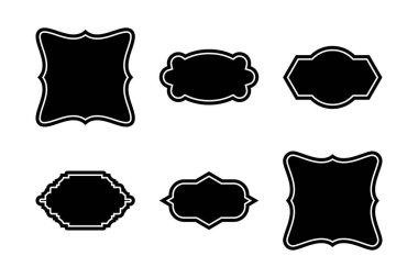 Etiket Çerçeve Şekli - Çerçeve piktogram sembolü görsel illüstrasyonla kabartma