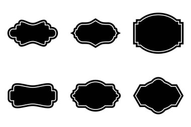 Etiket Çerçeve Şekli - Çerçeve piktogram sembolü görsel illüstrasyonla kabartma